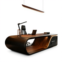 Scrivania Moderna ed Elegante in Legno Melaminico, Tavolo da Lavoro per Manager e Dirigenti, Scrivania di Lusso