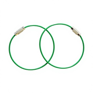 Porte-clés de câble de porte-clés de fil d'acier inoxydable vert d'usine de YIWANG - Product Image 1