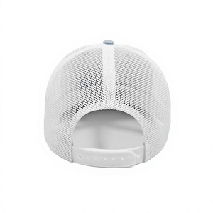 Casquette Trucker en Maille Bleu Clair avec Logo Personnalisé en Cuir, 6 Panneaux, Style Décontracté Quatre Saisons pour Tous, Fabriquée au Vietnam, Fournisseur - Product Image 5
