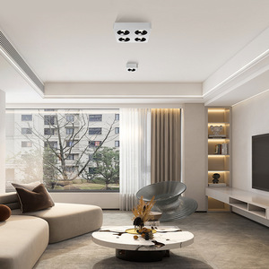 Lámpara LED de techo cuadrada de montaje en superficie, 4 cabezales, ultrafina, minimalista, antideslumbrante, para dormitorio, sala de estar - Product Image 1