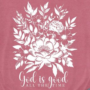 Camiseta sin mangas <span class=keywords><strong>para</strong></span> <span class=keywords><strong>mujer</strong></span> con estampado floral y versículo bíblico de Dios es bueno, diseño cristiano y adorable - Product Image 6