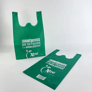 Professional Manufacture Custom Made Printed Non Woven Shopping Bag With Long Handle