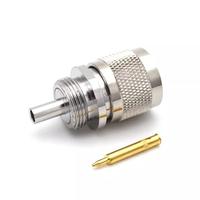 Conector de soldadura RF coaxial de enchufe macho tipo N de alta calidad para herramientas de ensamblaje de cables 141RG402