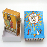 Impression personnalisée de cartes 70*120mm, jeux de tarot avec bord doré et boîte