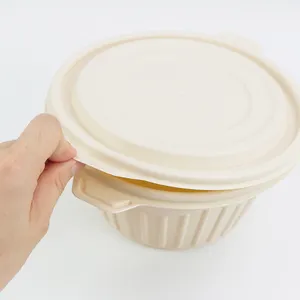 Ciotola per zuppa da asporto personalizzata compostabile confezione da asporto ristorante Noodle Take Out ciotole per zuppa