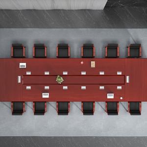 Mesa de Conferencia Rectangular Saint-Lee, Chapa de Madera Maciza, Duradera, Juego de Mesa y Sillas para Reuniones de Oficina - Product Image 3