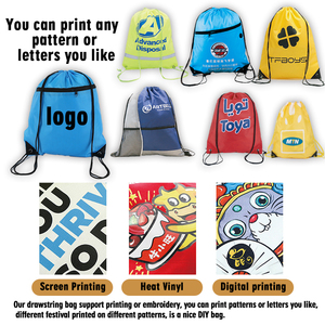 Sacs à <span class=keywords><strong>dos</strong></span> <span class=keywords><strong>de</strong></span> sport et <span class=keywords><strong>de</strong></span> shopping personnalisés, imperméables, réutilisables, en polyester et nylon 210D, avec cordon <span class=keywords><strong>de</strong></span> serrage et logo - Product Image 4