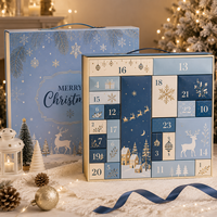 Caja de Embalaje de Lujo para Calendario de Adviento de Navidad, Caja de Regalo Navideña Personalizada con 24 Cajones