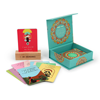 Échantillon Gratuit - Cartes de Tarot Personnalisées avec Logo Imprimé, Jeu de Cartes Flash, Guide d'Affirmations Positives Quotidiennes, Cartes de Tarot à Bord Doré