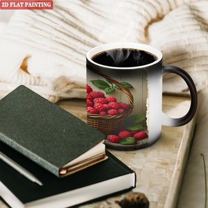 Tasse à sublimation en céramique givrée noire 11oz, changeant de couleur, pour artisanat - Product Image 3