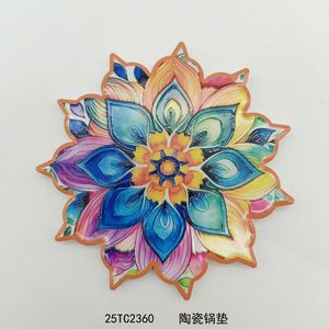 Sous-verre en céramique à motif floral, design personnalisé, pour table à manger, souvenir <span class=keywords><strong>de</strong></span> voyage - Product Image 5