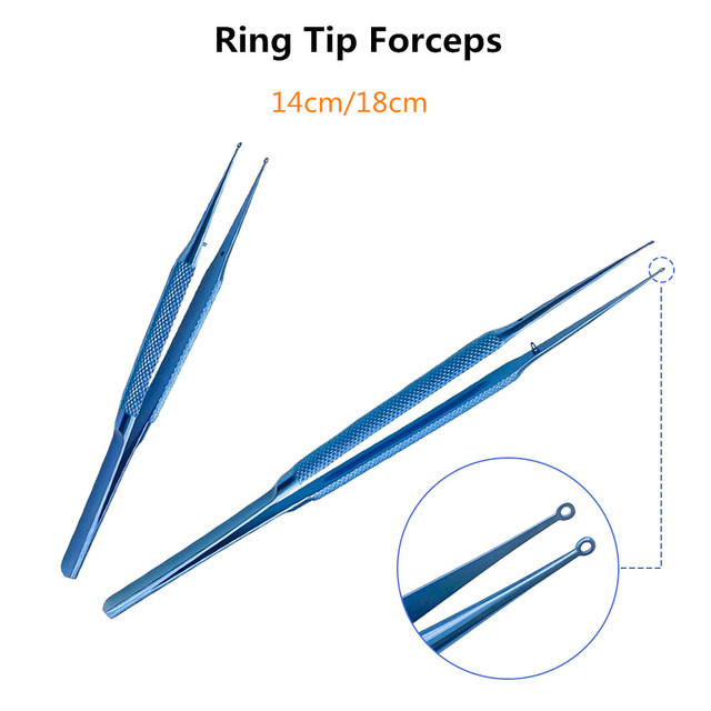 Titanium Conjunctiva Fechtner Forceps Ring Tip Tweezers 14/18cm Micro Ring Ophthalmic Instrument