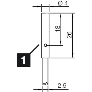 Sensor de Proximidad Inductivo con Carcasa de Acero Inoxidable, Rosca de 4mm y 26mm, INSM-D04-B0.8PO-2C - Product Image 1