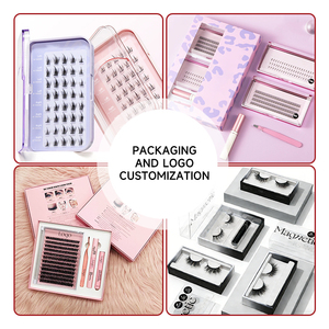 Cils en grappe épais et bouclés, style européen et américain, 80P/100P, grand plateau, sans colle, pour pose DIY - Product Image 5