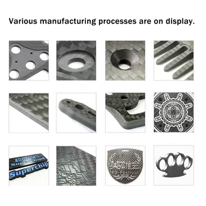 Plaque en fibre de carbone usinée <span class=keywords><strong>CNC</strong></span> sur mesure de haute qualité / Plaque entièrement en carbone pour gravure et découpe zéro-cutting - Product Image 4