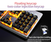 Keyboard gaming berkabel K002 desain anti tumpah portabel papan saklar membran lampu latar pelangi keyboard cahaya campur