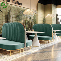 Canapé de restaurant de luxe sur mesure en gros, mobilier de restaurant, ensembles de sièges de banquettes avec base en acier inoxydable pour hôtel et café