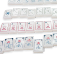 Tuiles décoratives en nacre blanche, ensemble de tuiles de mahjong américaines en nacre rose et blanc pur pour les soirées et les divertissements - The Mahjong House