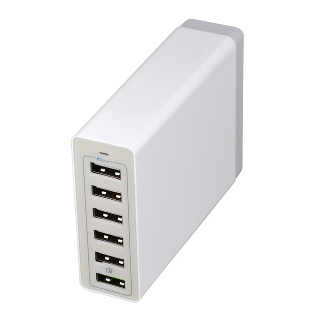 50W 5V 10A 6-Ports USB2.0 Desk-top Mobile Phone Tablet USB Wall Charger 6 Port Multiport Usb Charger