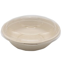 Recipiente biodegradable redondo de 32Oz, para comida, caña de azúcar, tazón biológico desechable