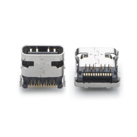 Conector Profesional JUSHUO USB Tipo-C, Receptáculo de 24 Pines, Corriente Nominal de 5A, Material de Latón LCP, Blindado, Orificio Vertical de 9.85mm