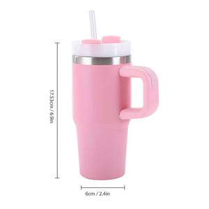 Custom logo 14 oz Children Stainless Steel Tumblers Car Outdoor Sports Travel Mug Gift 14oz Kids Tumbler <b>with</b> Handle and <b>Straw</b> - Product Image 2