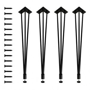 ตู้วางทีวีโลหะแข็งแรงทันสมัยขนาด 18 นิ้ว ขาโต๊ะแบบแฮร์พิน 3 เส้น ดีไซน์เหล็กดัดสไตล์อินดัสเทรียล สำหรับห้องนั่งเล่นและห้องนอน - Product Image 5