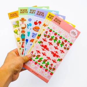 Custom PVC <b>Vinyl</b> Self Adhesive Kawaii Stickers Kiss Cut Logo Printing Holographic Laser Film <b>Glitter</b> Sticker Sheet - Product Image 5