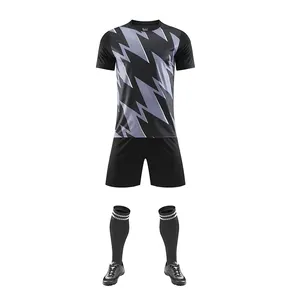 Grosir Jersey sepak bola tersublimasi kualitas baik pakaian olahraga OEM ODM 10 set untuk pria dan anak-anak