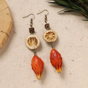 Pendientes de Diseño Original de Medicina Tradicional China, Estilo Retro, Arte Natural, Frutas, Hechos a Mano, Largos {Pendientes para Mujer} - Product Image 2