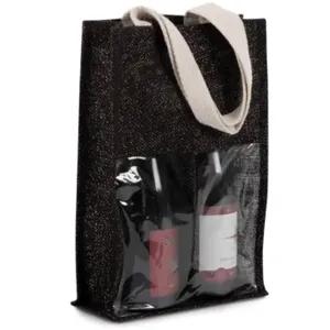 Borsa porta bottiglie in juta, merchandising sostenibile - Product Image 1