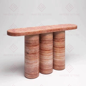 Tùy chỉnh đá tự nhiên lối vào hình chữ nhật hình dạng cổ điển màu Đỏ travertine giao diện điều khiển bảng bằng đá cẩm thạch hành lang bảng - Product Image 2