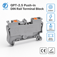 Bloc de bornes sur rail DIN QPT-2.5 2,5 mm² 800 V 24 A, connexion à ressort enfichable, connecteur de fil traversant AWG 26-12