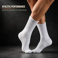 Chaussettes Personnalisées Homme Sport Logo Blanc Antidérapant Créateur Mi-Mollet Unisexe Socquettes Calcetines Athlétisme Coton Football