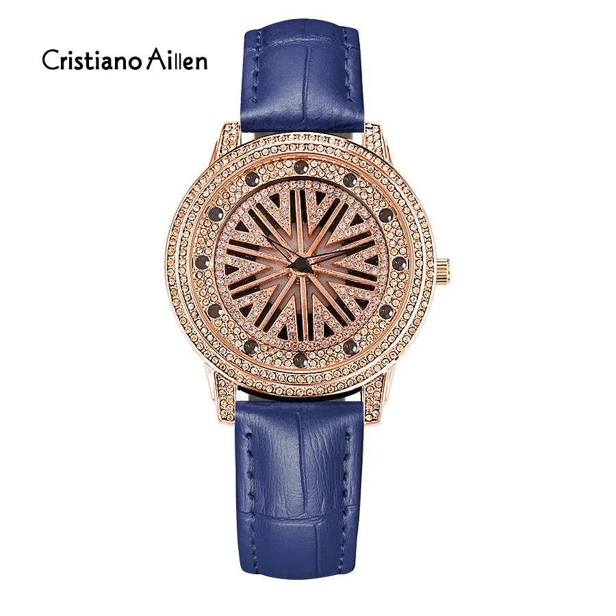 Venta superior caliente marca Turning Flower Dial moda señora Relojes mujeres muñeca de lujo para Unisex