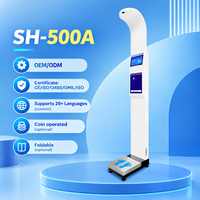 Timbangan Berat Badan dan Pengukur Tinggi Badan SH-500A Cerdas dengan Layar Sentuh LCD 10.1 Inci dan Penghitung BMI