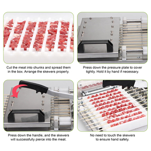 Machine manuelle à brochettes de viande en acier inoxydable, pour la préparation de brochettes de kebab et de shashlik pour cuisines commerciales - Product Image 5