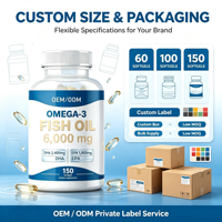 Suplemen Minyak Ikan Omega-3 Kelas Premium DHA EPA Alami 120 Kapsul Lunak untuk Dewasa Produsen Langsung