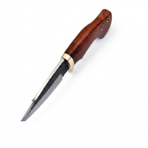 Couteau à lame fixe personnalisable OEM Bear Claw pour la chasse en plein air avec manche de traversin en bois de rose/laiton pour la survie en camping DIY - Product Image 1