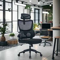 Chaise de bureau ergonomique de 330 LBS pour la maison et le bureau Chaise de jeu confortable en mousse de fer avec dossier haut en tissu moderne pour de longues heures