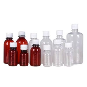 Botellas dosificadoras graduadas transparentes de 50 y 100 ml de plástico PET con tapas de seguridad para alcohol líquido, envasado general. - Product Image 4