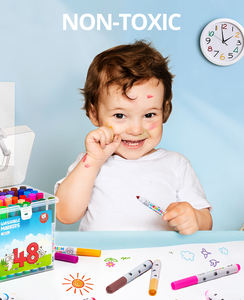 ชุดปากกาสีน้ำแบบล้างออกได้ ปากกาสีน้ำแบบมีหัวแหลม ปากกาสีน้ำแบบมีตราประทับ ของเล่นวาดรูปสำหรับโรงเรียน ยี่ห้อ Joycat - Product Image 6