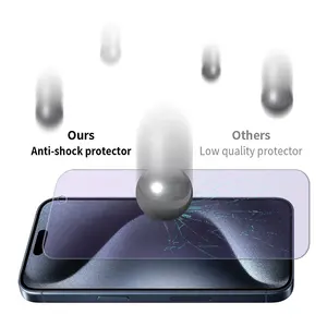 Premium 9H vetro temperato Anti protezione della luce blu per IPhone 15 serie proteggere la vista pellicola protettiva per IPhone 15 Pro