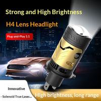 Phare LED DEAO M01Y H4 80W 12V 12000 lm 6000K avec mini-lentille et lentille laser, faisceau haut/bas intégré, phare lumineux pour voitures