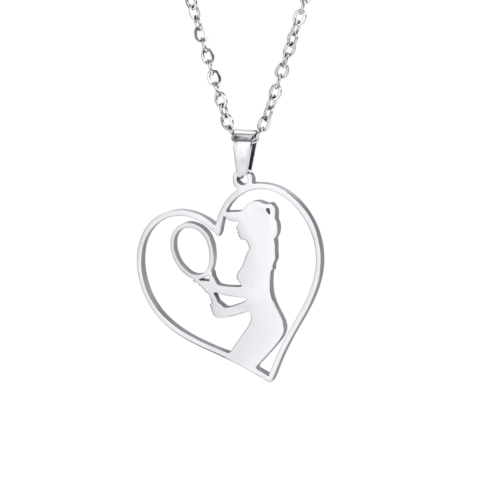 heart tennis necklace