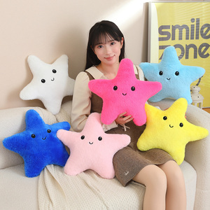 Coussin en peluche super doux en forme d'<span class=keywords><strong>étoile</strong></span> souriante, vente en gros d'usine, anti-stress, décoration de canapé pour la maison - Product Image 5
