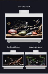 Aquarium de bureau tout-en-un 5W Aquarium intelligent en verre avec filtre compatible Bluetooth Rectangle écologique Paysage Ensemble complet - Product Image 6