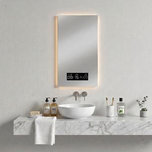 Espejo de Baño LED Inteligente Kingstin Sin Marco Montaje en Pared Retroiluminado Regulable Antivaho Pantalla Digital - Product Image 3