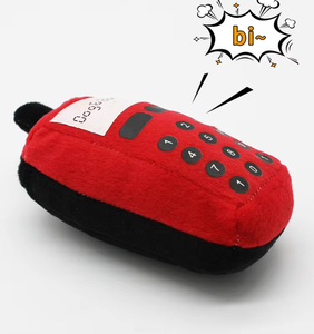 반려동물 이갈이 훈련용 장난감 휴대폰 모양 플러시 인터랙티브 삑삑이 소리 장난감 12.5x6x5cm 킹혼 - Product Image 2