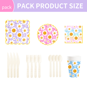 DAMAI Wildflower <b>Plates</b> and Napkins Supplies Floral Disposable <b>Plates</b> and Baby <b>Shower</b> for Spring Set Decorations Serves 8 - Product Image 2